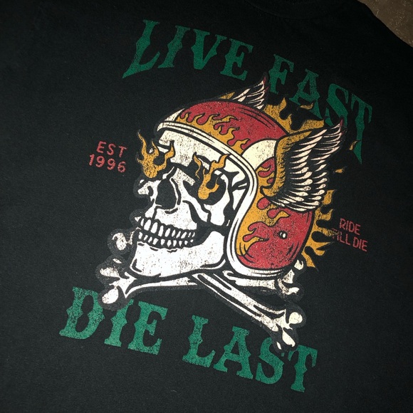 MEDIUM “LIVE FAST DIE LAST” shirt - Picture 3 of 5